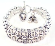 Beaded Mothers Bracelets Bali Silver with Accent Strand